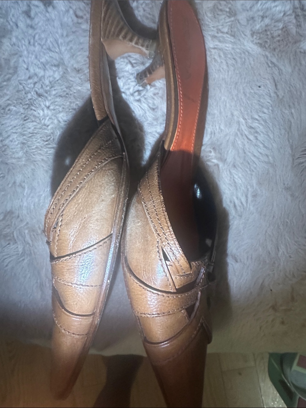 Prada Brown Suede Pointed Mules with Orange Insole - Picture 9 of 11